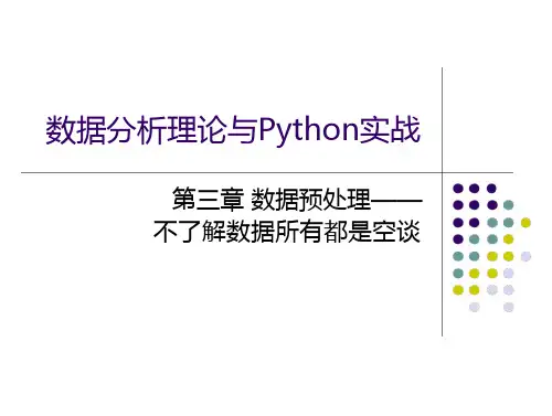 Python数据分析与可视化教学ppt-数据分析理论与Python实战-数据预处理