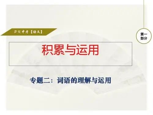 2017届语文：1-积累与运用专题(2)词语的理解与运用
