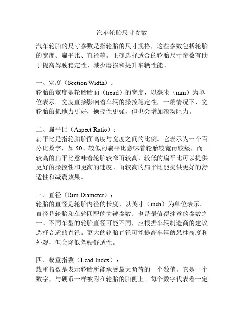 汽车轮胎尺寸参数