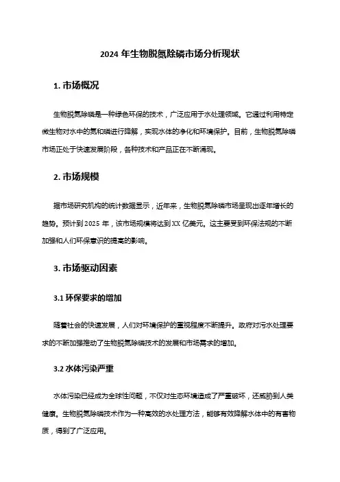 2024年生物脱氮除磷市场分析现状