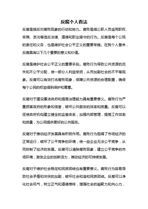 反腐个人看法