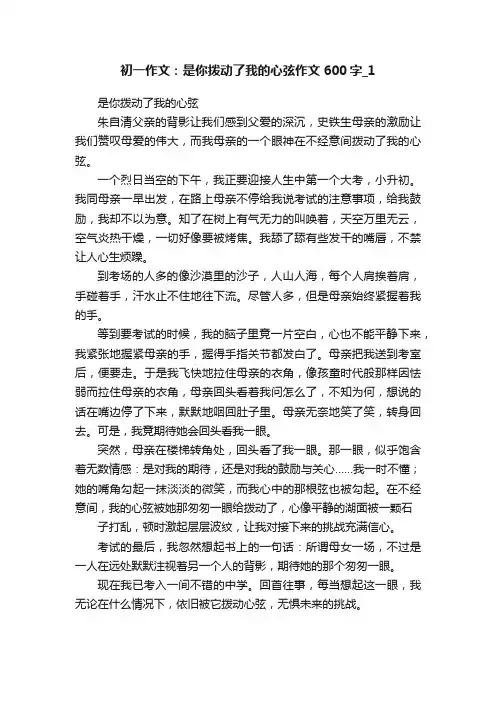 初一作文：是你拨动了我的心弦作文600字_1