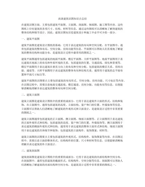 浅谈建筑识图知识点总结