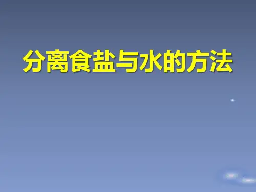 《分离食盐与水的方法》优质公开课PPT