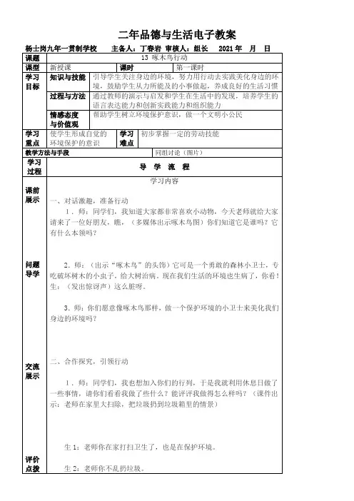 《啄木鸟行动1》优秀教案