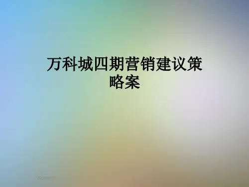 万科城四期营销建议策略案