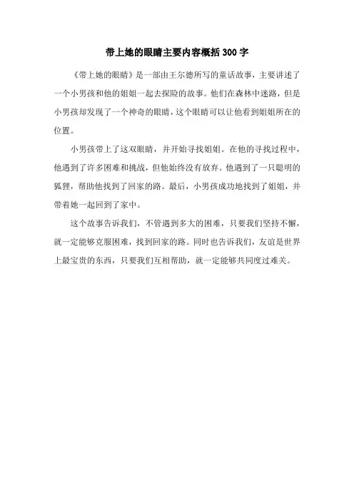 带上她的眼睛主要内容概括300字