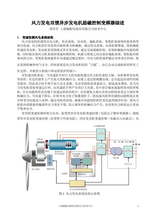 风力发电双馈异步发电机励磁控制变频器综述讲解