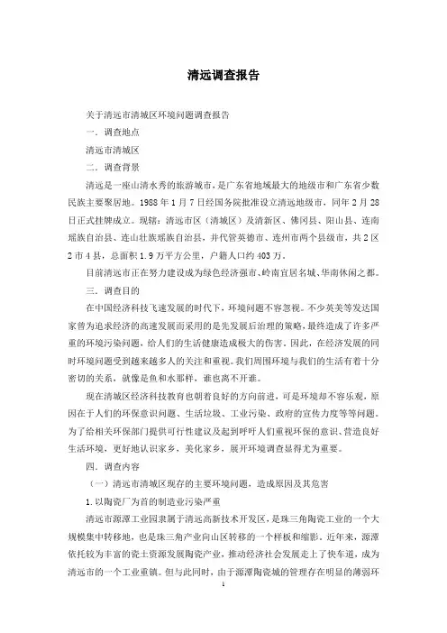 清远调查报告