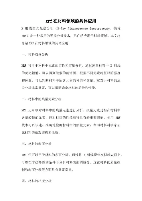 xrf在材料领域的具体应用