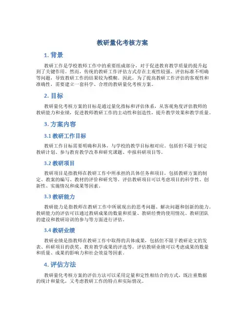 教研量化考核方案