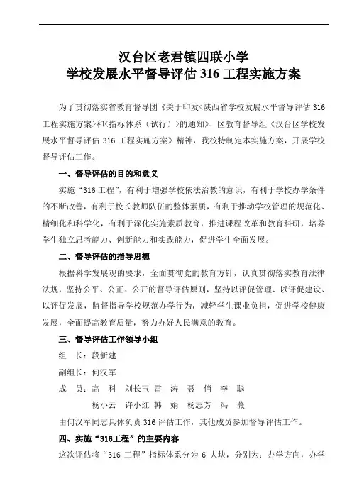 四联316督导评估方案