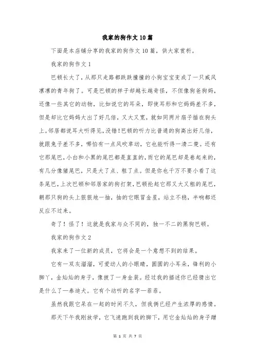 我家的狗作文10篇