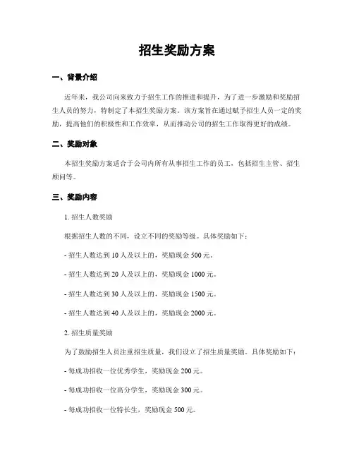 招生奖励方案
