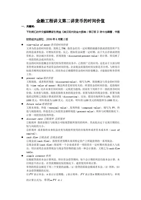 金融工程讲义第二讲货币的时间价值