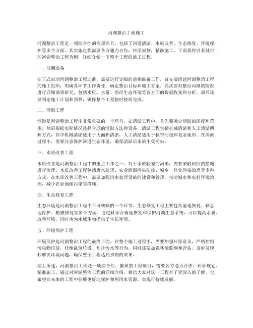 河湖整治工程施工