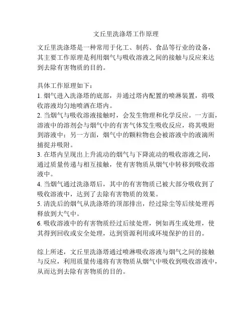 文丘里洗涤塔工作原理