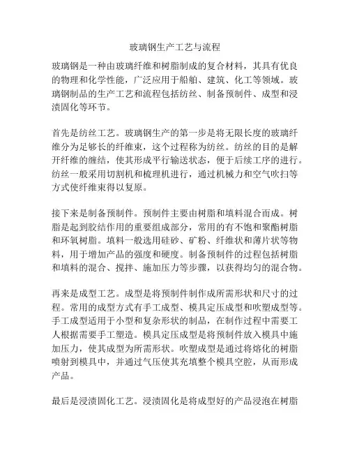 玻璃钢生产工艺与流程
