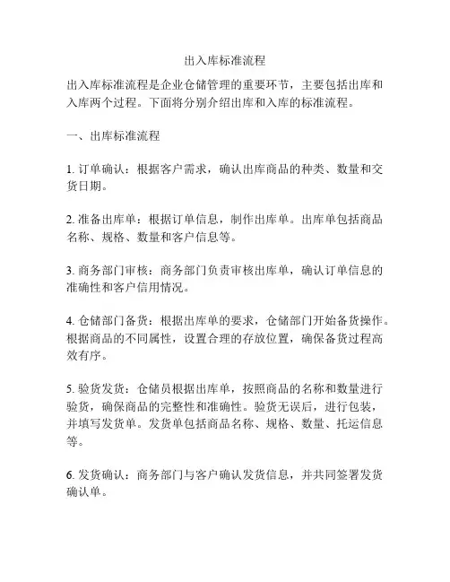 出入库标准流程