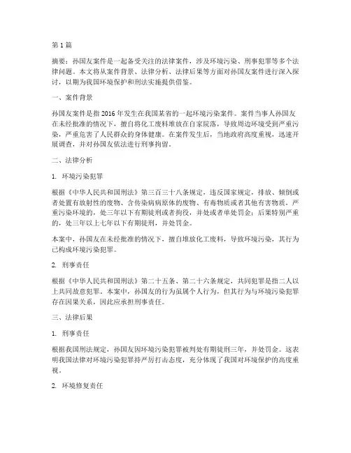 孙国友案件法律后果分析(3篇)