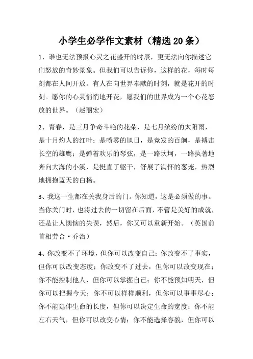 小学生必学作文素材(精选20条)