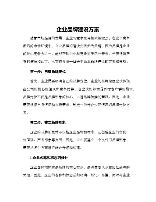 企业品牌建设方案