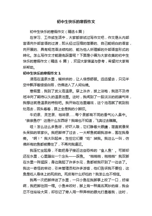 初中生快乐的寒假作文（精选6篇）