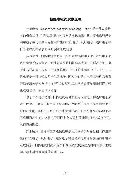 扫描电镜的成像原理