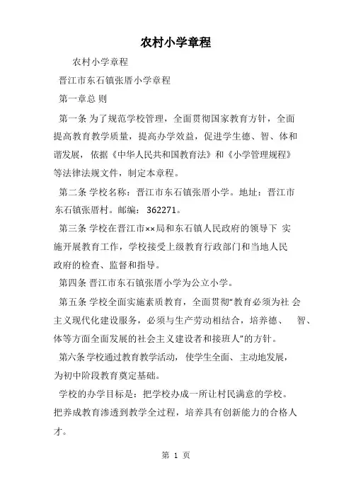 农村小学章程-word文档