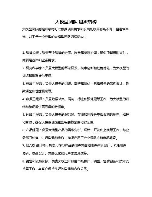 大模型团队 组织结构