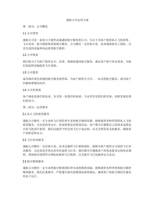 通航公司运营方案