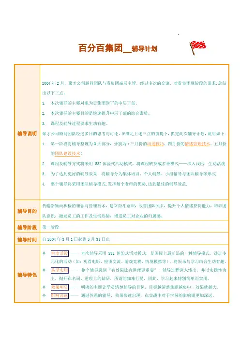 百分百辅导计划