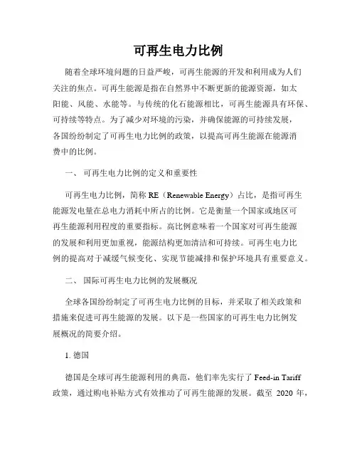 可再生电力比例