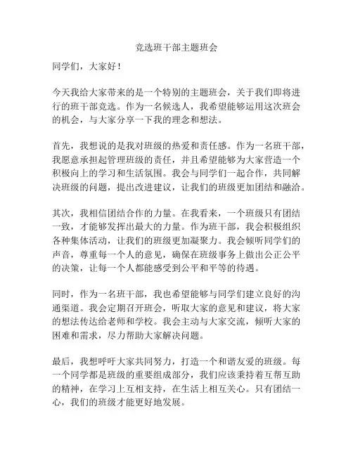 竞选班干部主题班会