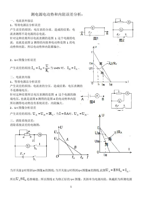 测电源的电动势和内阻误差分析
