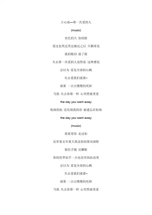 第一次爱的人文本歌词