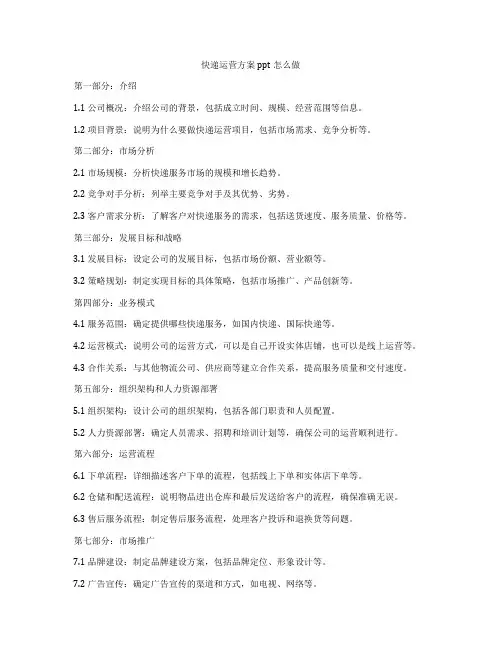 快递运营方案ppt怎么做