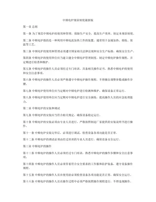 中频电炉规章制度最新版