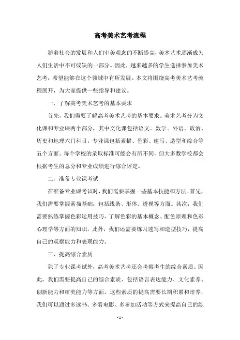 高考美术艺考流程