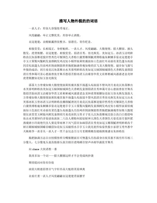 描写人物外貌的的词语