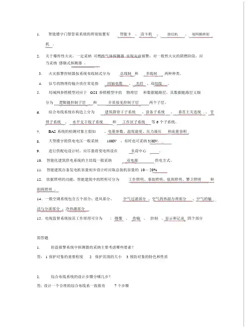 《楼宇智能化技术》复习及答案要点