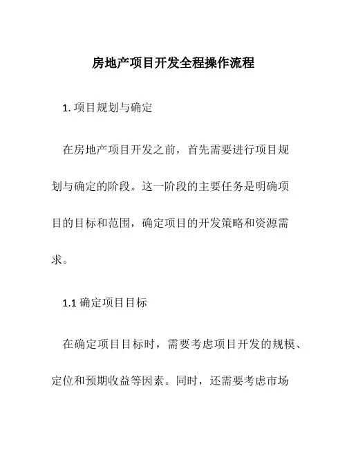 房地产项目开发全程操作流程