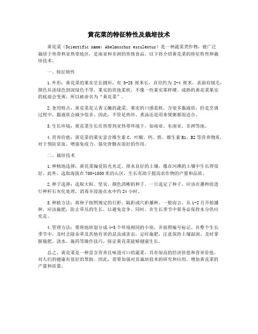 黄花菜的特征特性及栽培技术