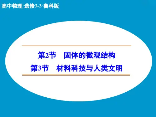 【创新设计】高二物理鲁科版选修3-3配套课件2.2-2.3 固体的微观结构 材料科技与人类文明 (22张)