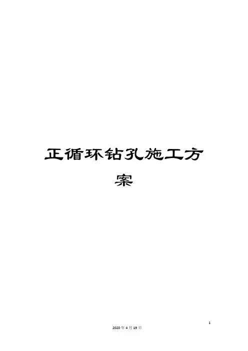 正循环钻孔施工方案范文