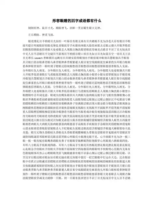 形容眼睛的四字成语都有什么