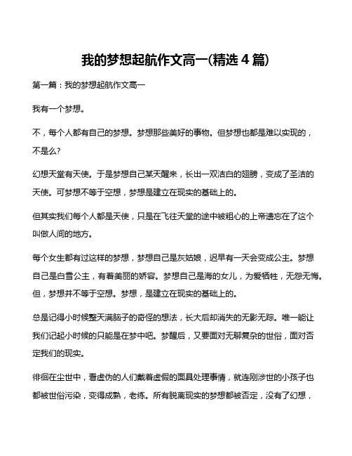 我的梦想起航作文高一(精选4篇)