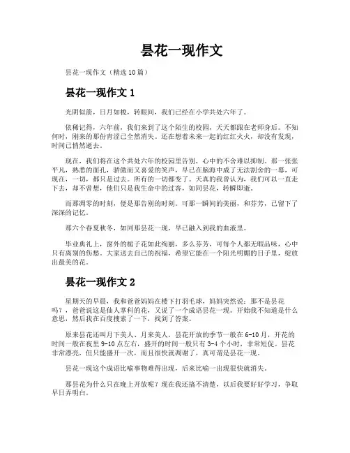 昙花一现作文