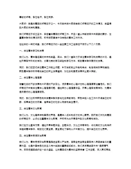 共青团领导班子述职报告领导班子述职报告