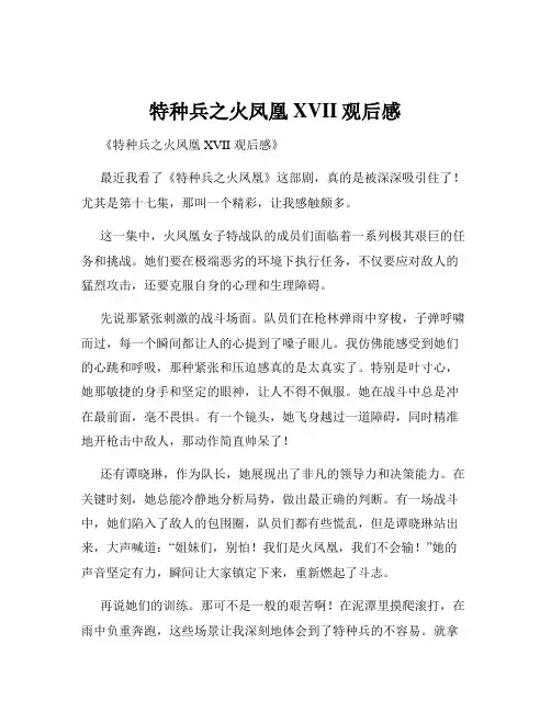 特种兵之火凤凰XVII观后感